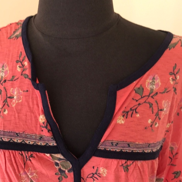 NWT! LUCKY BRAND Coral Printed Size S Top - Picture 4 of 8